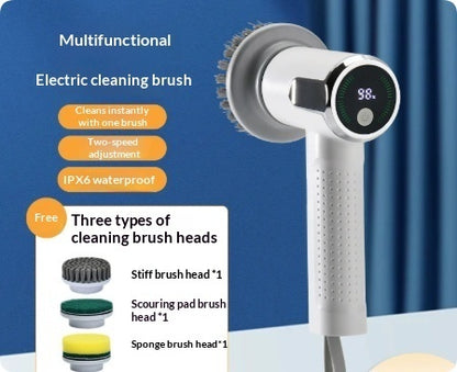 Multifunctional Smart Display Electric Cleaning Brush Wireless Kitchen Sink Cleaning Brush Waterproof Electric Pot Brush Cleaning Tool